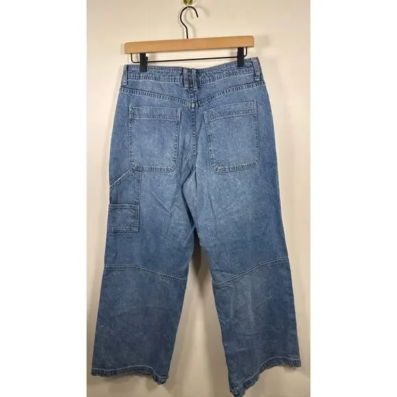 Free People Crvy Under Construction 90s Cargo Utility Wide Leg Slouchy Jeans - Picture 6 of 8